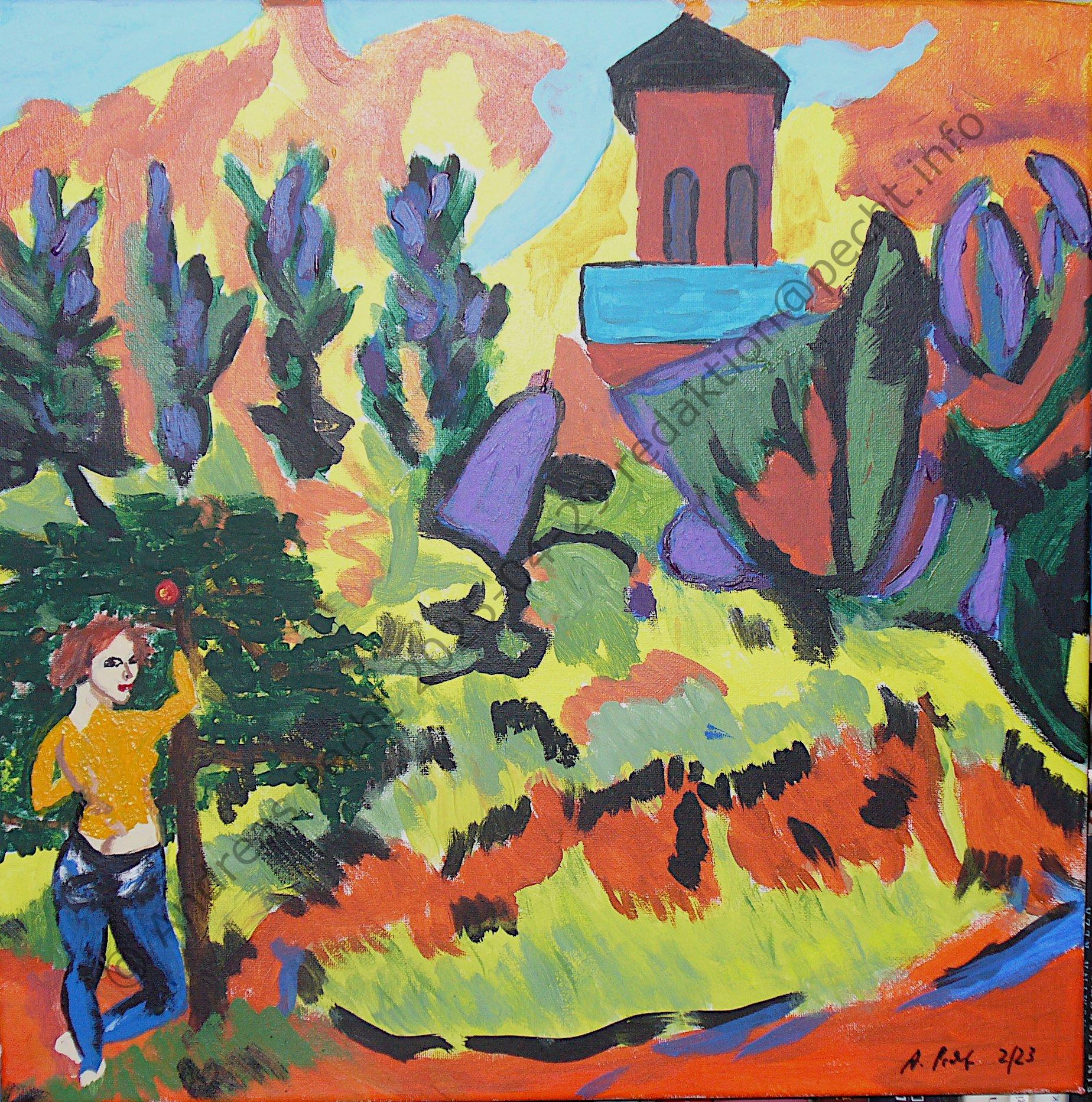 2 Eva in Schmidt-Rottluffs Park mit Turmu